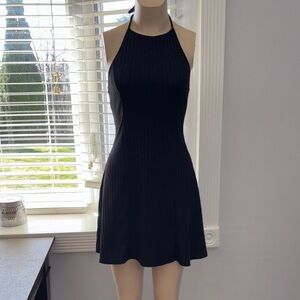 Elegant Black Halter Dress